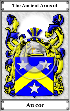 Au coc Family Crest Download (JPG) Book Plated - 600 DPI